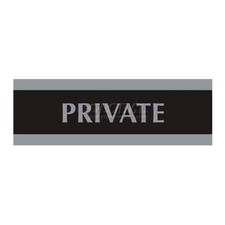 Private Sign,, 3 X 9, Black/Silver